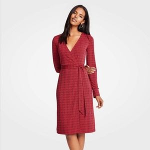 NWT Ann Taylor Illusion Geo Button Cuff Wrap Dress